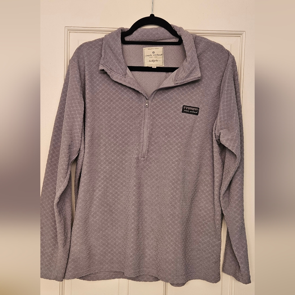 Simply Southern Vineyard Vines Light Gray Quarter-Zip Pullover